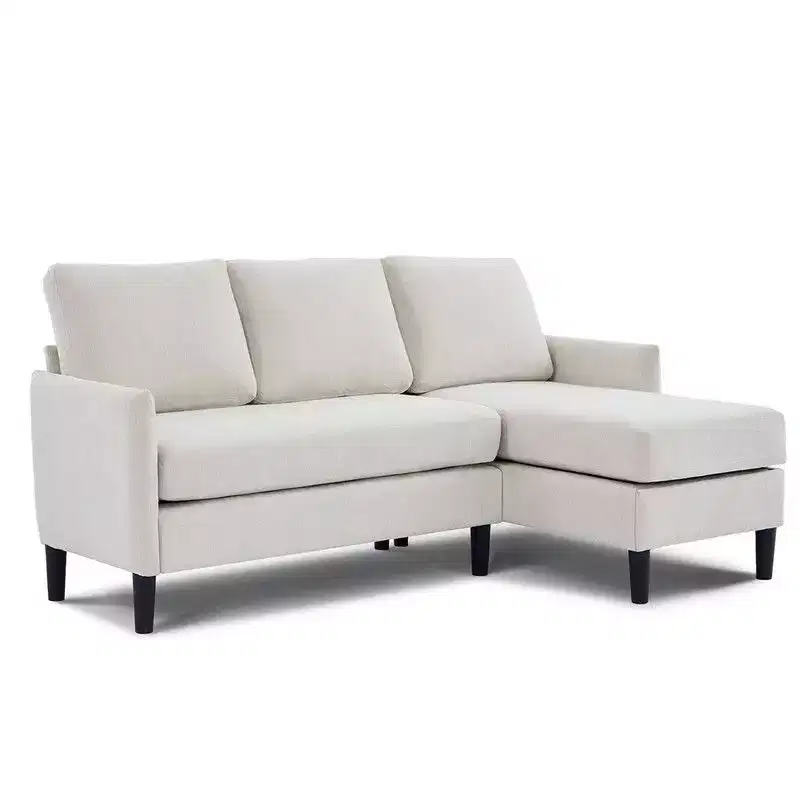 Hyleory Luxury Reversible Chaise Sectional Sofa Set - linen-blend Fabric, Modular Left/Right Design, Sturdy Frame for Living Room & Studio Apartment