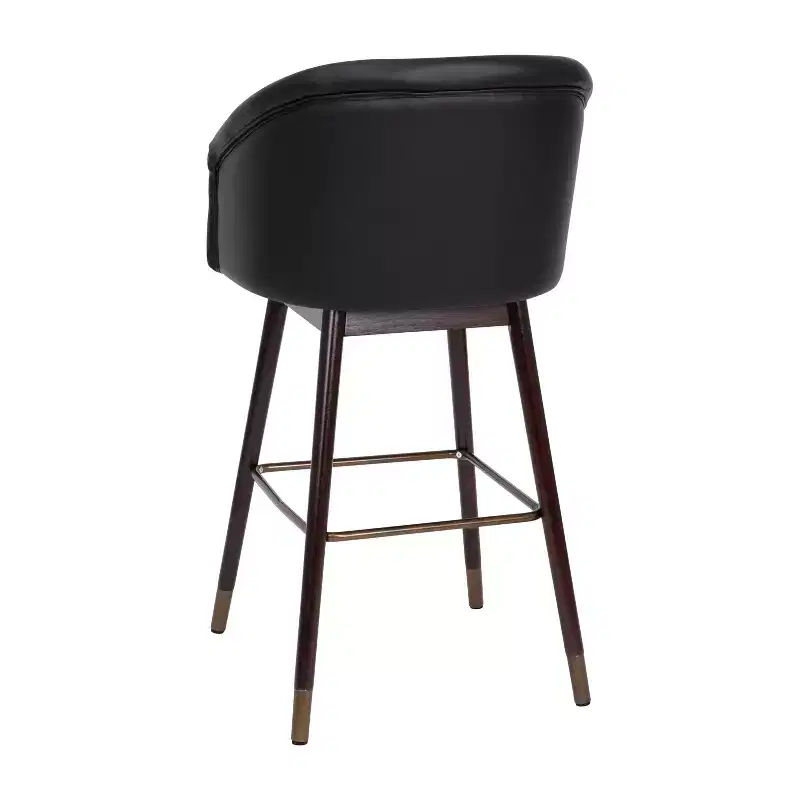 Upholstered Bar Height Dining Stool with Wood Frame