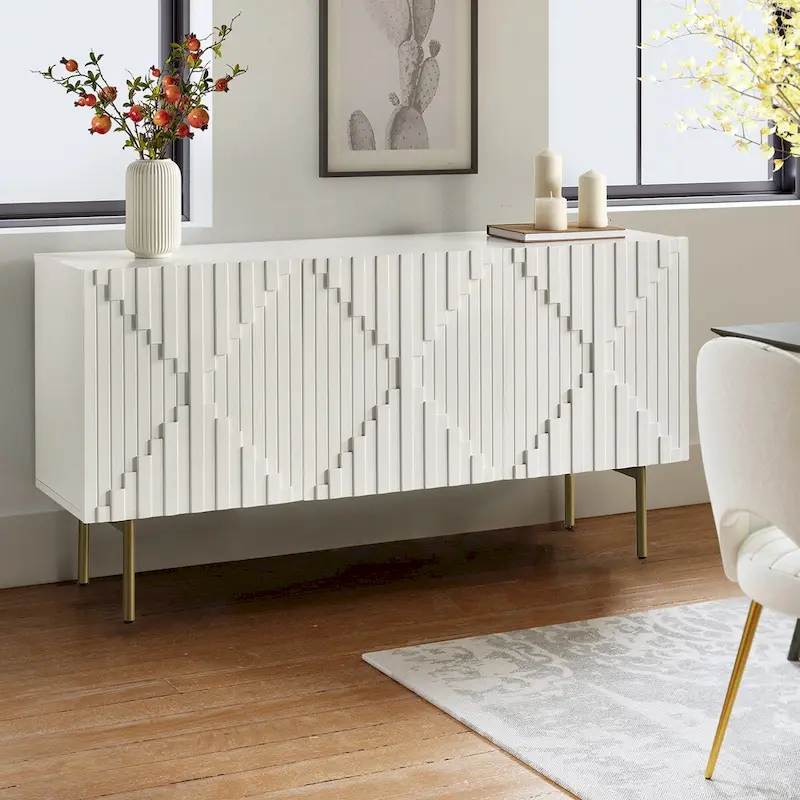 Modern 58 Wide Sideboard with Cable Management & Adjustable Feet