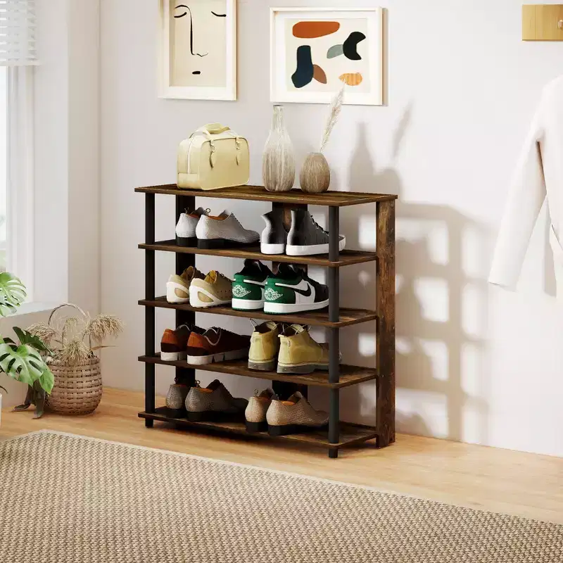 HOMLUX 5 Tier Shoe Rack Freestanding Shoe Organizer, Holds 12 Pairs