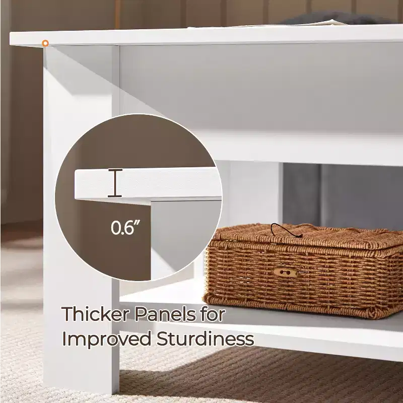 Lift Top Coffee Table with Hidden Compartment & Open Shelf For Living Room