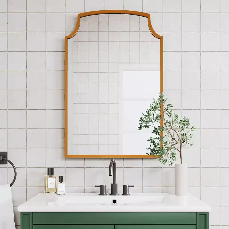 29.9 H x 19.7 W Golden Farmhouse Bathroom Medicine Cabinet with Mirror Wall-Mounted Storage Cabinet with 3 Shelves Bathroom Organizer