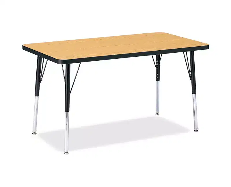 Adult Height Color Top Rectangle Activity Table (24 x 36) in Black