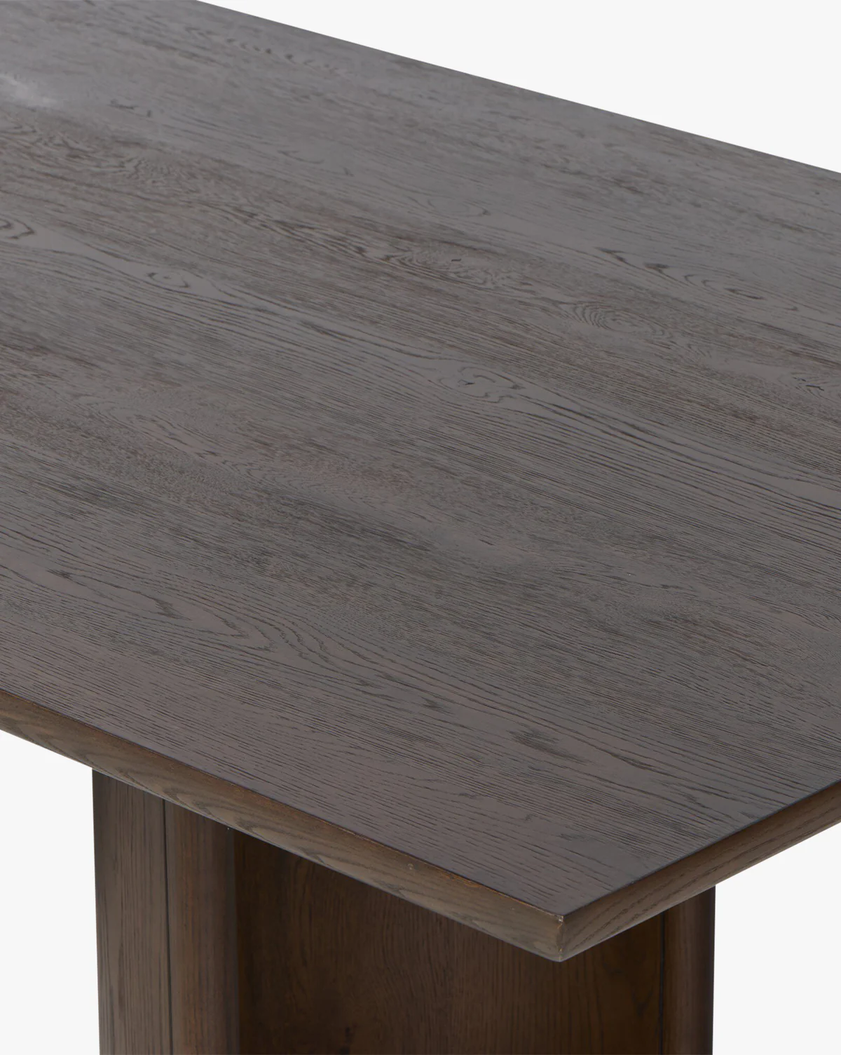 Classic Solid Oak Dining Table with Half-Moon Pedestal Legs for Dining Room