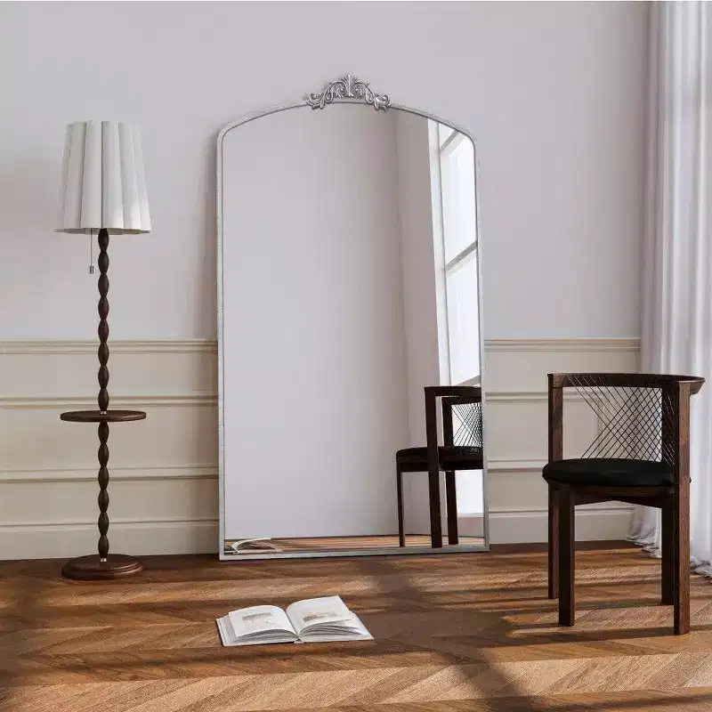 66x36 Arched Full Length Mirror with Metal Frame – Oversized Leaning Floor Mirror for Bedroom & Living Room
