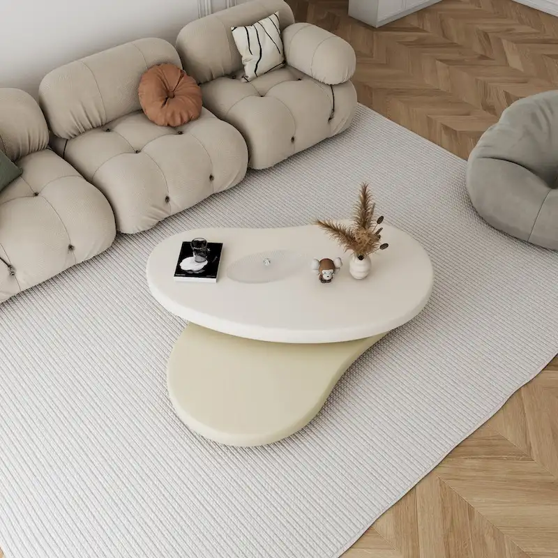 Modern Rotating Coffee Table with Acrylic Base