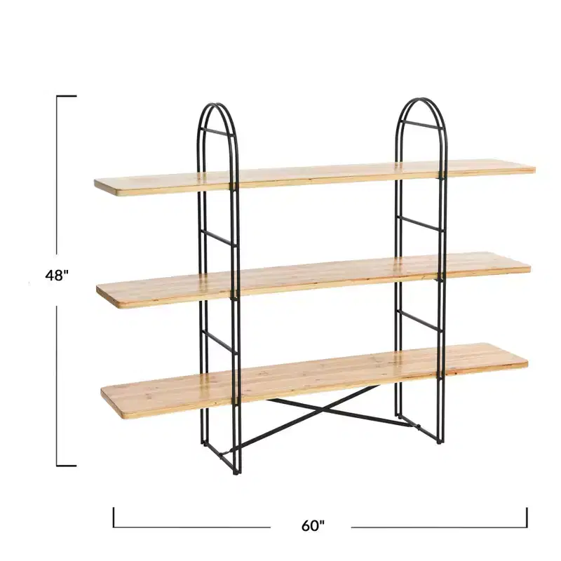Eitri Wood and Metal Adjustable Shelving Unit