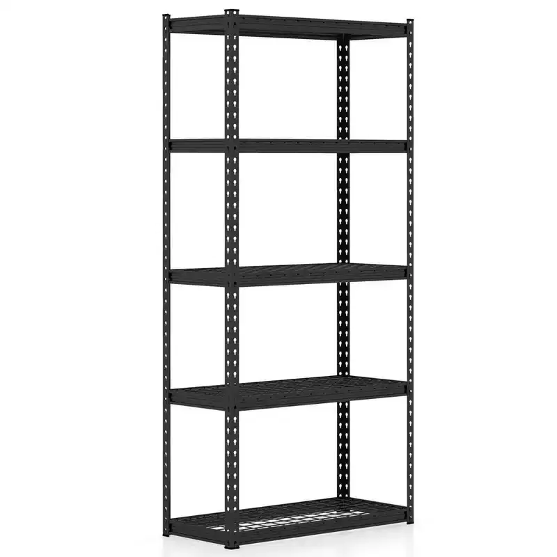 5-Tier Storage Shelf Heavy Duty Storage Utility Rack Shelf w/Anti-tipping Device