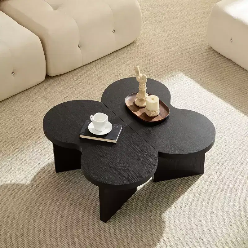 Butterfly Coffee Table MDF Split into 2 Small Tables Living Room Bedroom