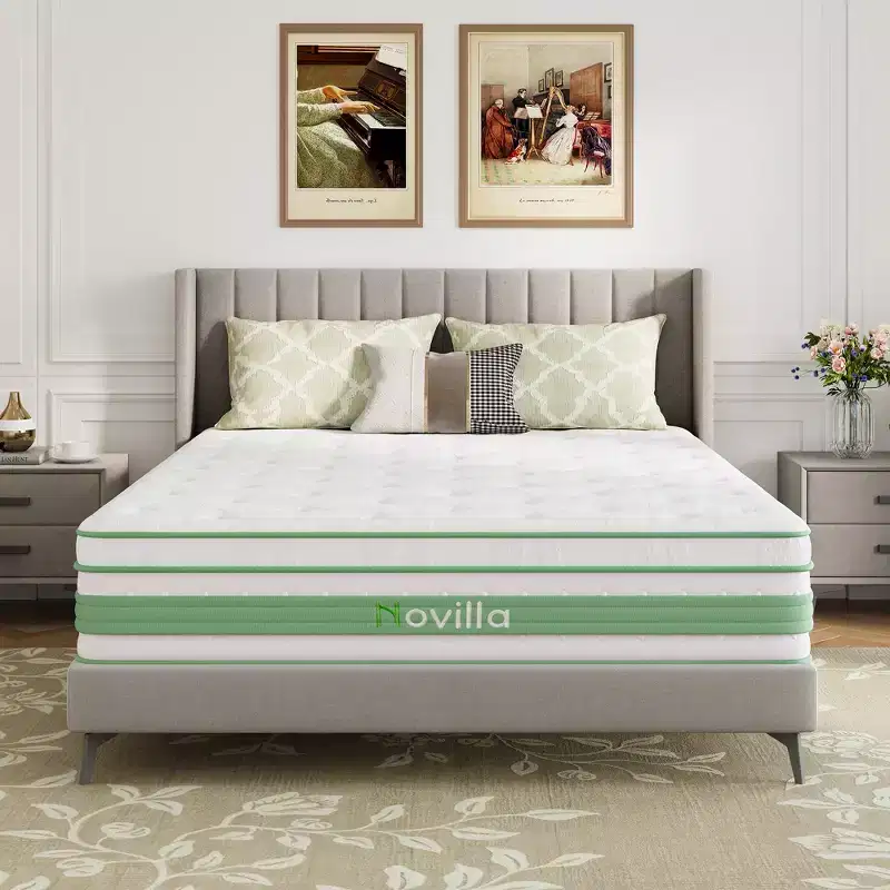 Novilla 12/14 inch Medium Firm Gel Memory Foam Hybrid Mattress with CertiPUR-US and ACA Certified