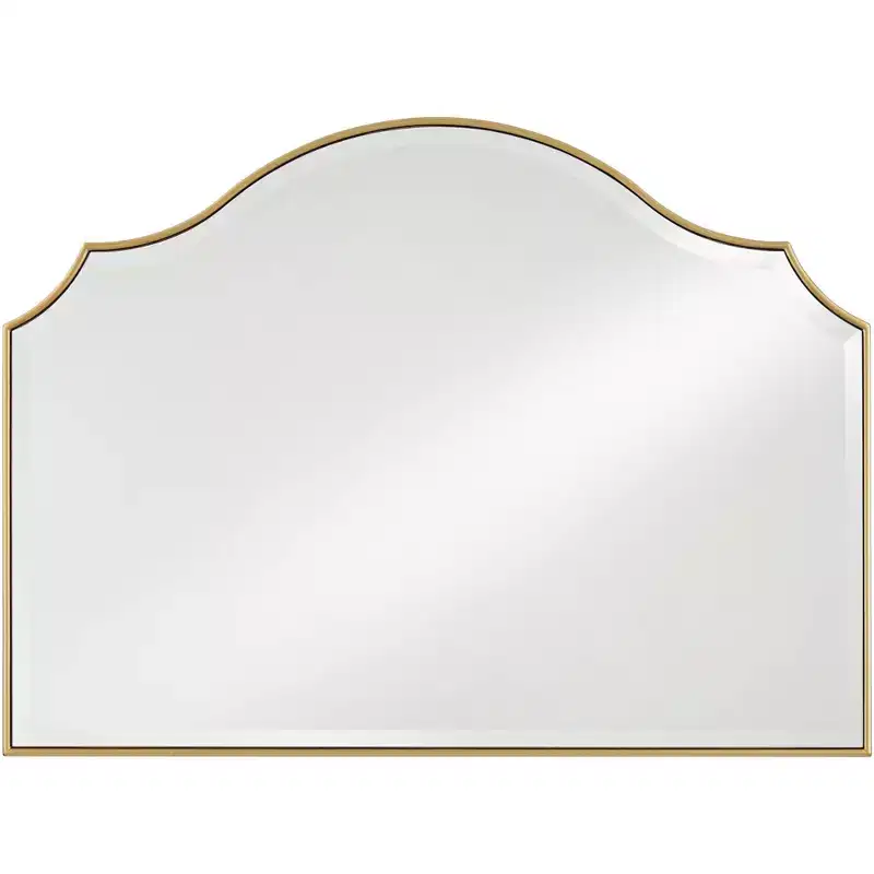 Arch Top Vanity Decorative Wall Mirror Vintage Beveled Glass Gold Frame 38 Wide for Bathroom Bedroom Home