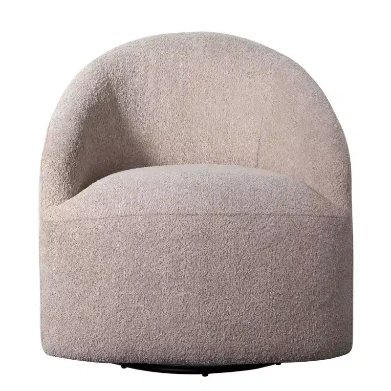 Upholstered 360° Swivel Chair with High-Density Foam Cushion