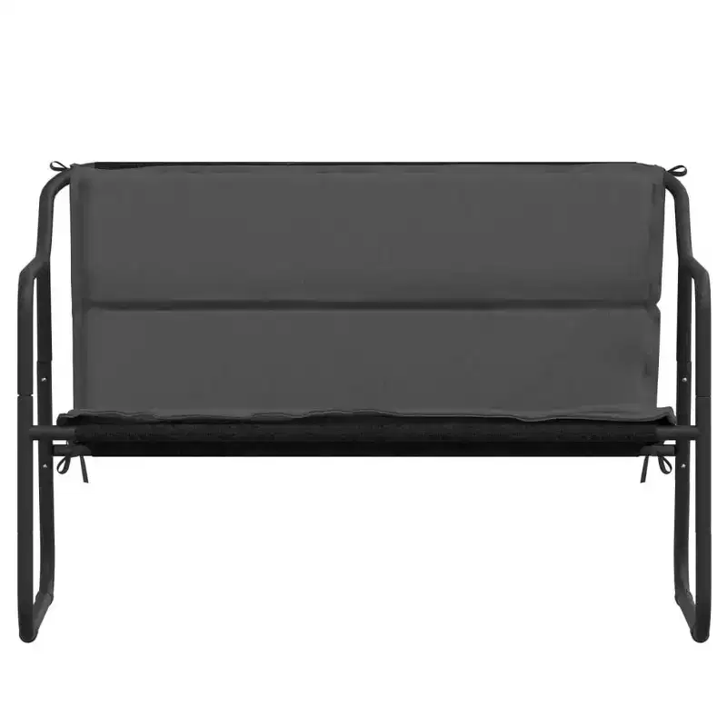 vidaXL 2-Seater Patio Bench with Cushion Anthracite Steel