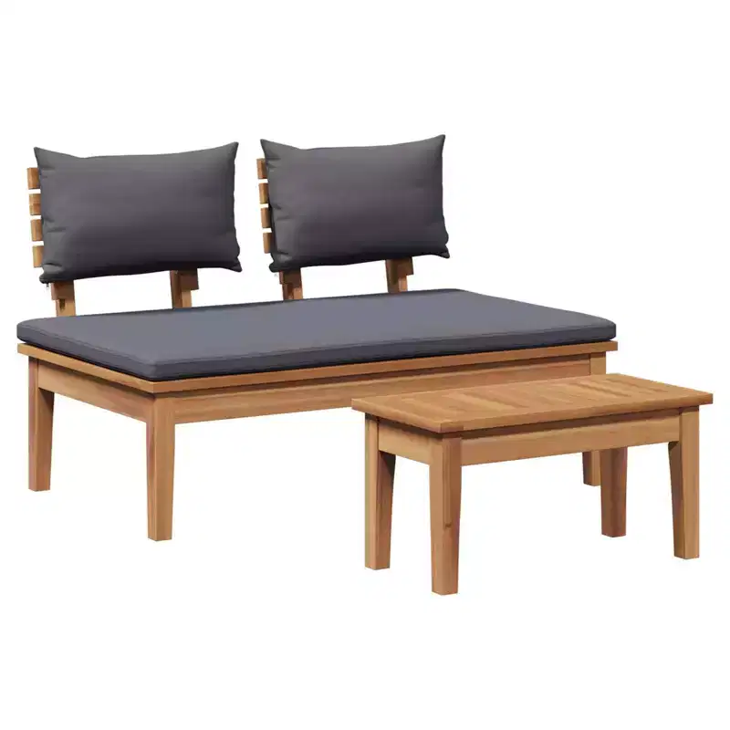 vidaXL Garden Bench 2 pcs Solid Teak wood