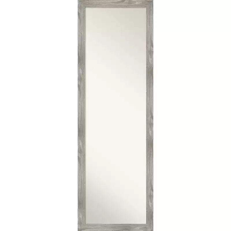 17 x 51 Non-Beveled Dove Gray Wash Square Full Length on The Door Mirror - Amanti Art: Polystyrene Frame, Wall or Door Mounted