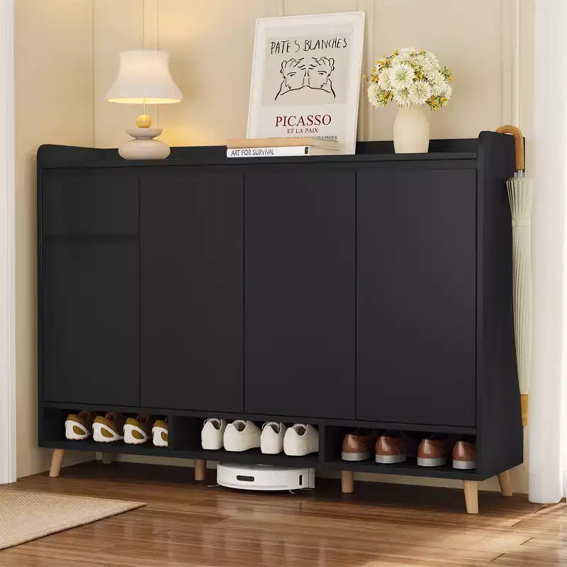 Shoe Cabinet with Drawers, Modern Shoe Storage Cabinet with Adjustable Shelves, Shoe Rack Organizer