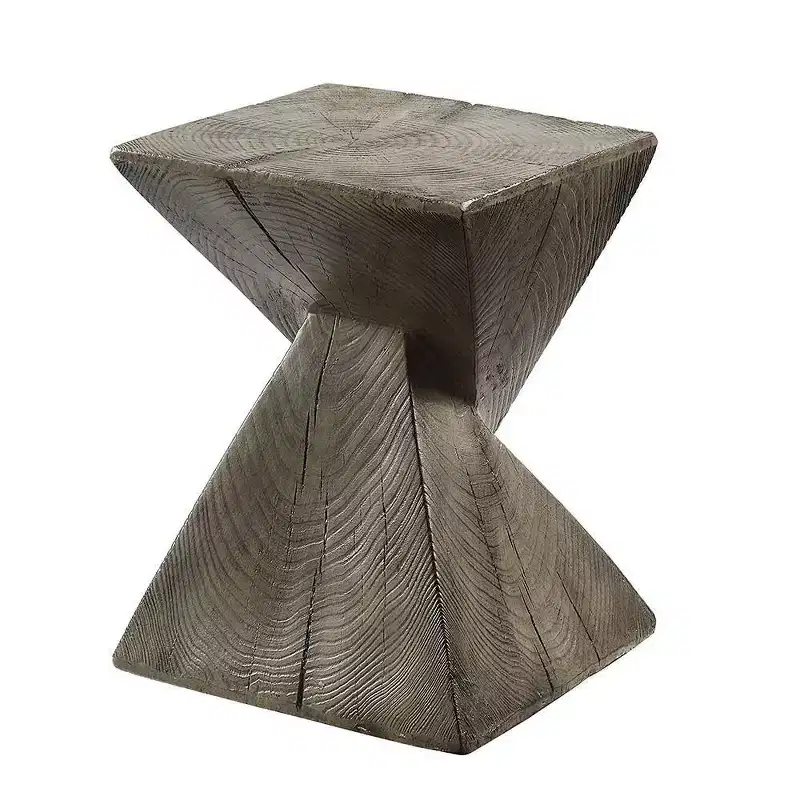 13" Zahi Accent Table Weathered Oak Finish - Acme Furniture: Modern Rectangle Cement, Space-Saving Design