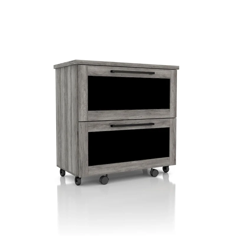 Brett Rustic Grey Oak 2-Drawer File Cabinet by Furniture of America