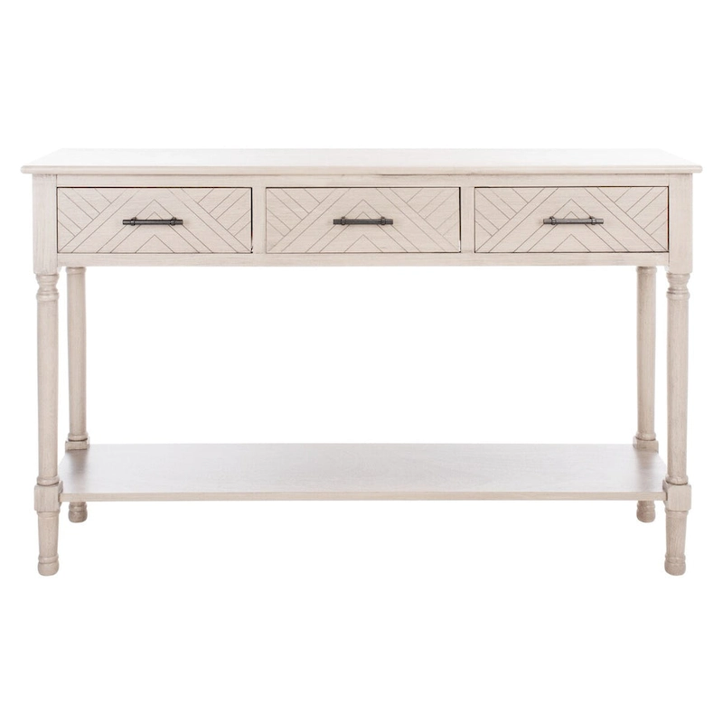 SAFAVIEH Jeanie 3-Drawer Bottom Shelf Console Table - 47.3 W x 13 L x 29.5 H - 47Wx13Dx30H