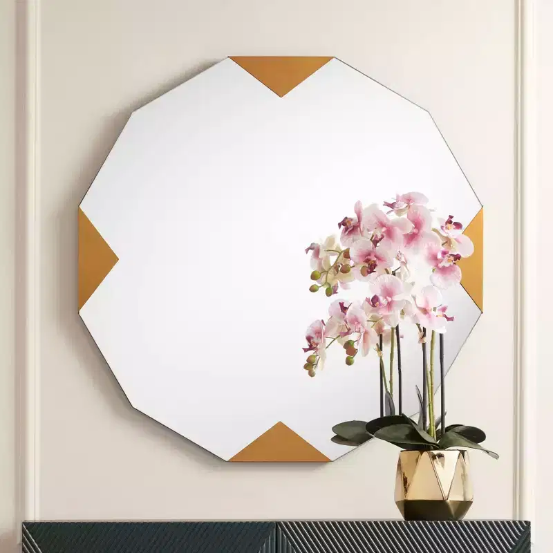 Possini Euro Design Possini Euro Drayden 31 x 31 Golden Triangles Wall Mirror