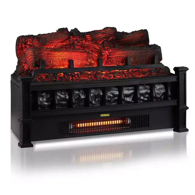 Coolmee 20 inch Electric Fireplace Logs, Insert Log Heater with Adjustable Flame Colors, 750w/1500w Heating, Overheat Protection