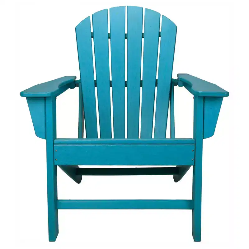 Leisure Classics UV Protected HDPE Indoor and Outdoor Adirondack Plastic Lounge Patio Porch Deck Beach Chair for Kids and Adults, Turquoise