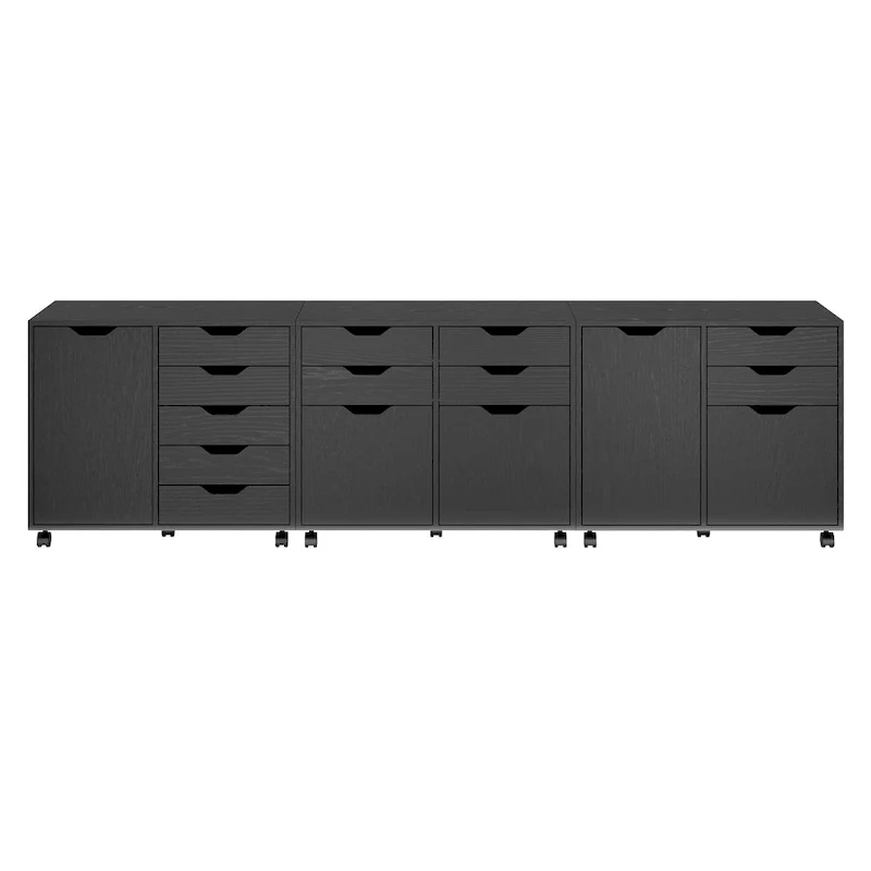 Cabinet with File Drawer, Black
