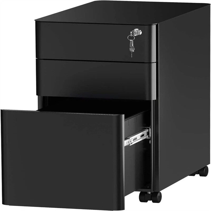 3-Drawer Slim File Cabinet with Lock - 18.1D x 11.8W x 23.4H
