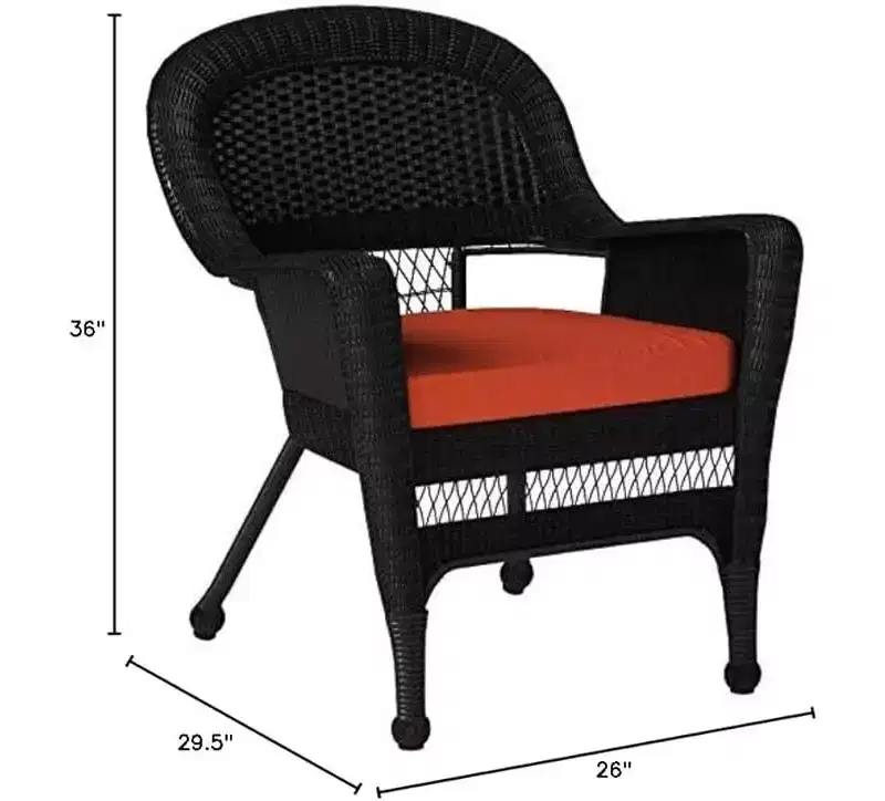 HomeStock Wicker Chair with Cushion - Set of 2