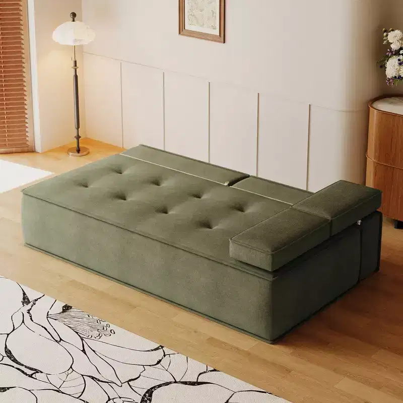 Luck Live 79 Modern Multi-Functional Fabric Sleeper Sofa, Convertible Couch Bed with Supportive Foam Cushion for Apartment & Studio
