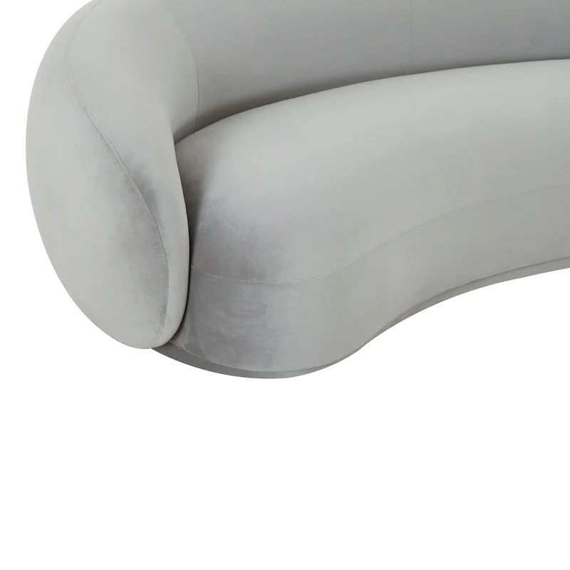 Curved Velvet Upholstered Sofa