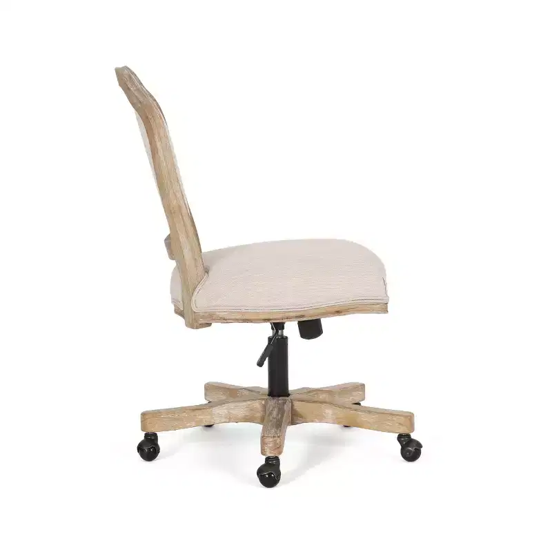 French Country Upholstered Swivel Office Chair