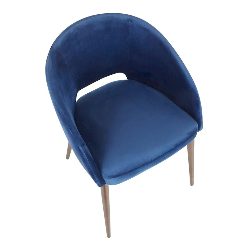 Upholstered Dining Chair with Copper Metal Legs