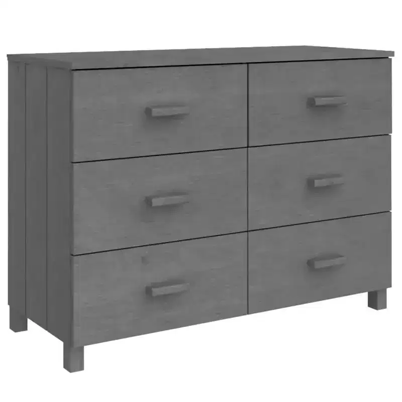 Solid Pine Wood 6-Drawer Dresser with Soft-Close Drawers – 44.5