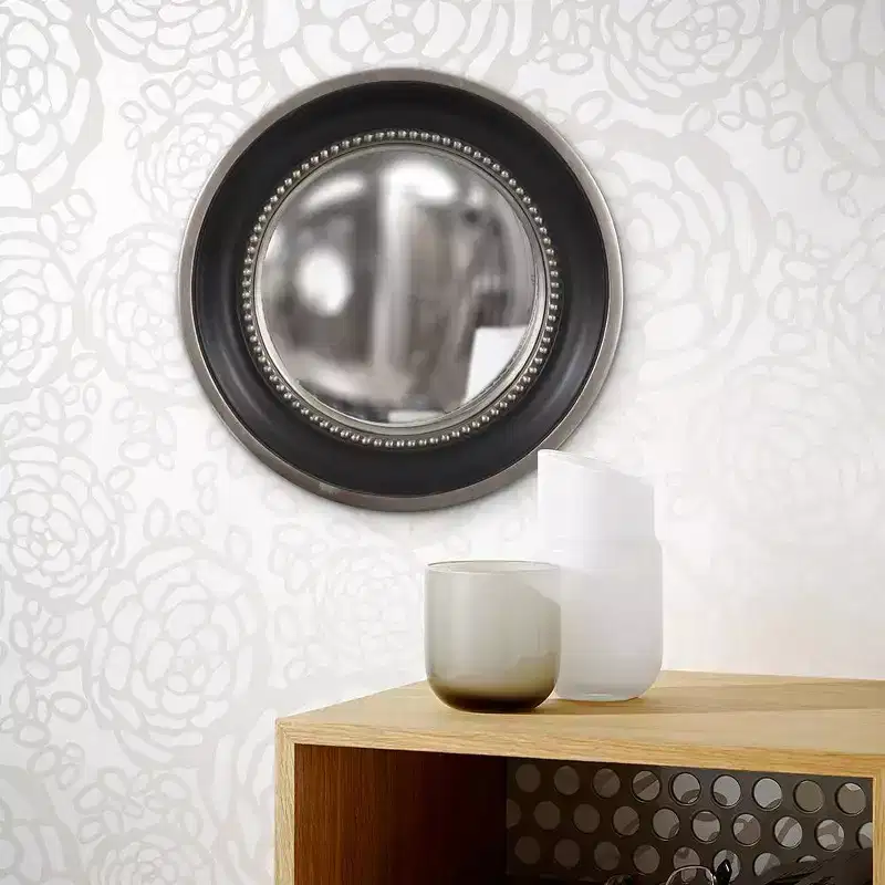 Howard Elliott Decorative Stanton Round Framed Wall Mirror Matte Black: 16" Modern Polyurethane, No Assembly Required