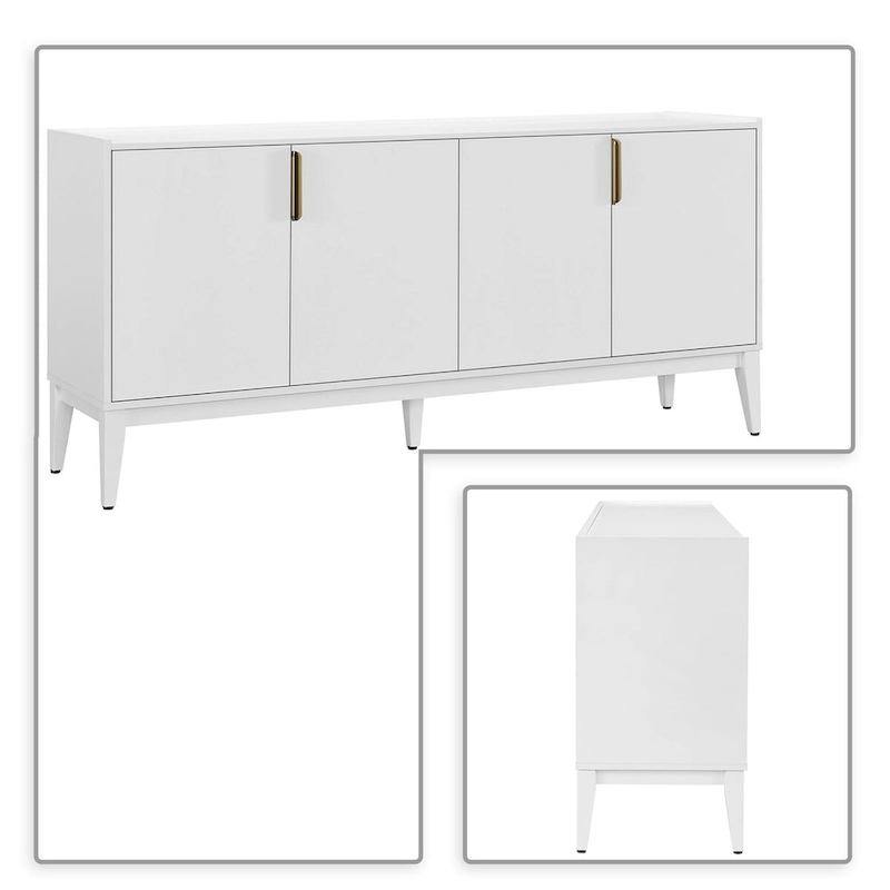 Classic Wooden Sideboard with Solid Rubberwood Legs