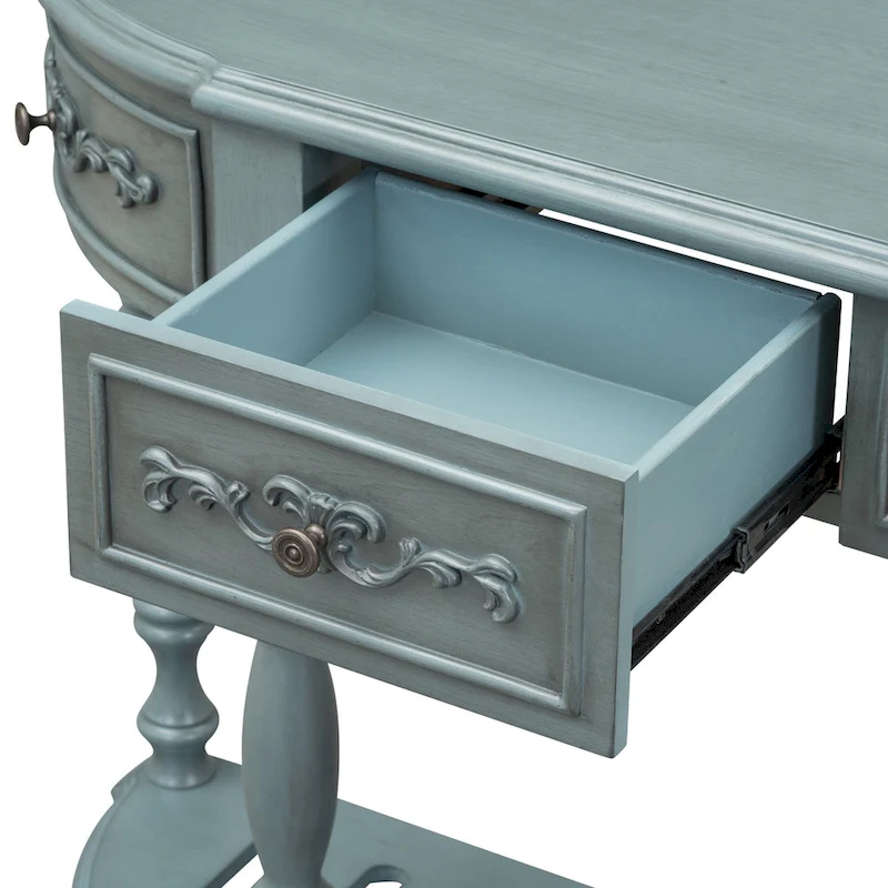 Merax Curved Console Table with 4 Drawers and 1 Shelf