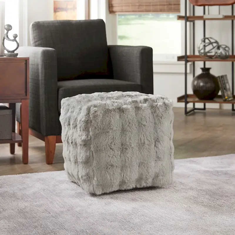 Brunico Upholstered Square Pouf Ottoman by