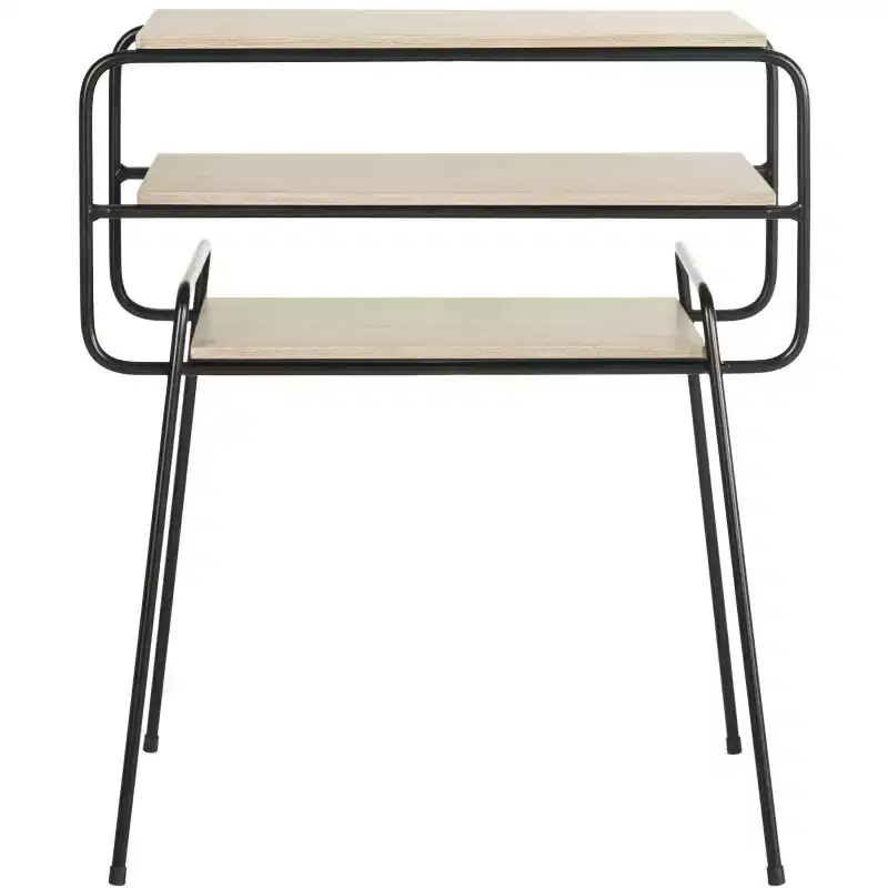 Marcel Round End Table, Light Grey Modern Side Table for Living Room or Bedroom