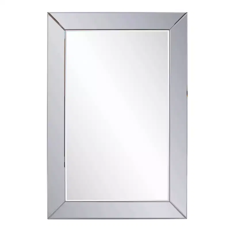 Howard Elliott 32"x32" Iron Framed Round Wall Mirror Champagne Gold: Modern Style, No Assembly, Wall Mount