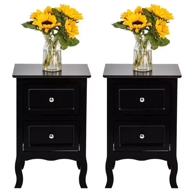 Karl Home 15.75in. W Country Style Two-Drawer Nightstand- Set of 2