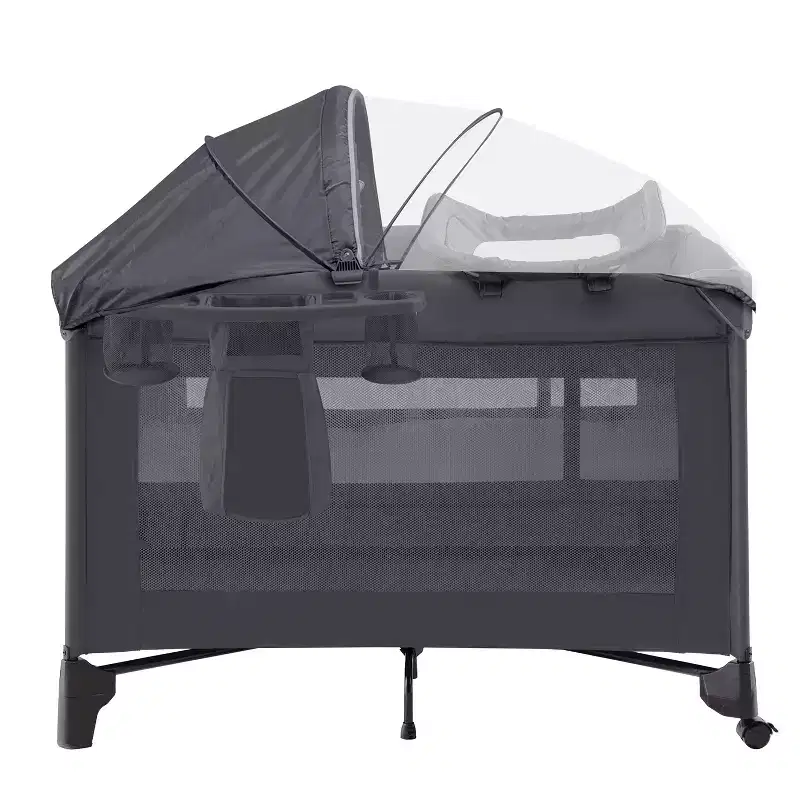 3 in 1 Baby Bassinet, Bedside Crib Sleeper, Diaper Changer, Crib with Detachable Mosquito Net & Bottom Storage for Newborn to Toddles