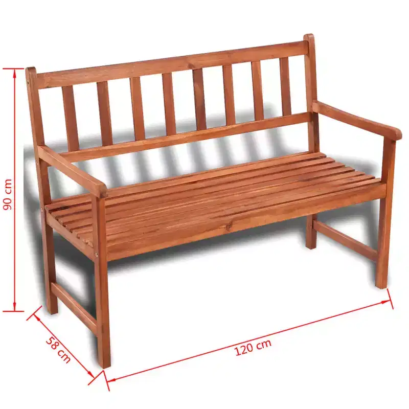 Garden Bench Light Brown Acacia hardwood Medium Durable