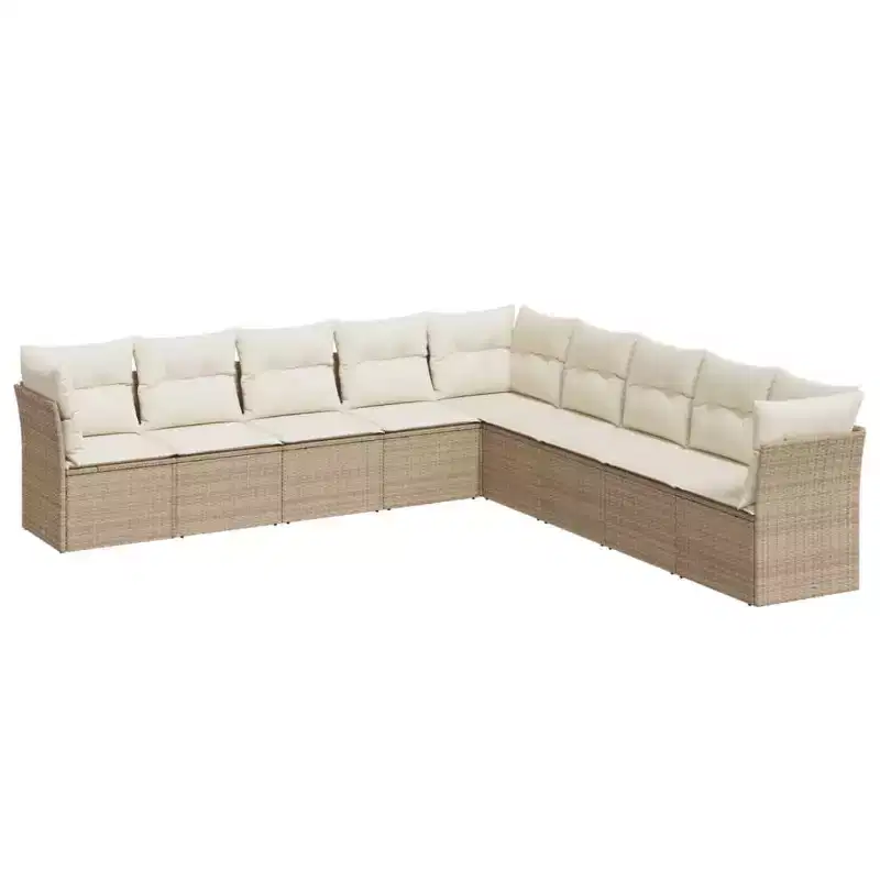 vidaXL Garden Sofa Set Black, Cream White