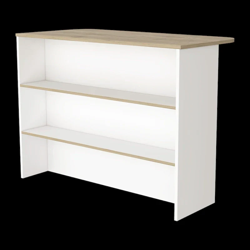 Kitchen Island with Three-Tier Shelving