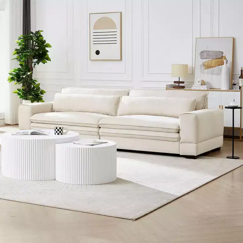 Upholstered 4-Seater Mid-Century Modern Sofa 104.72