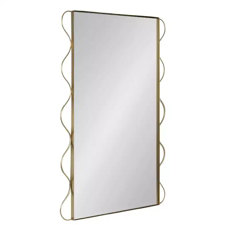 Wriggle Wavy Wall Mirror Metal, Gold, 24x36