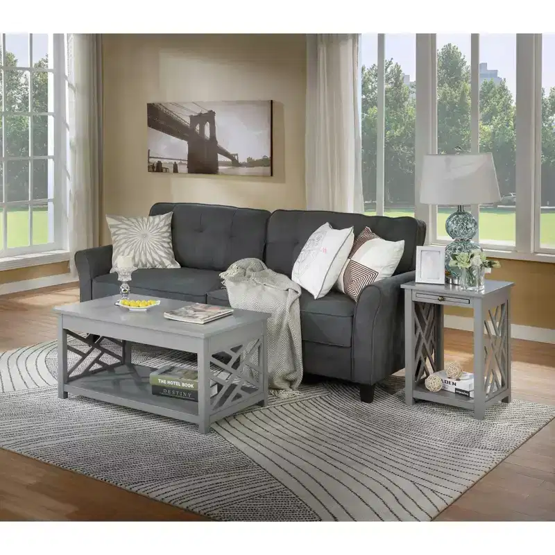 36 Middlebury Coffee Table and End Table with Tray - Alaterre Furniture