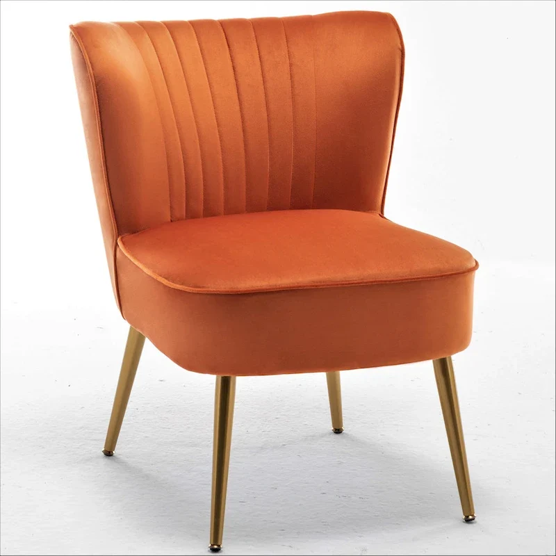 Sauter 23.2 Wide Mid-Century Modern Microfiber Accent Chair with Metal Leg
