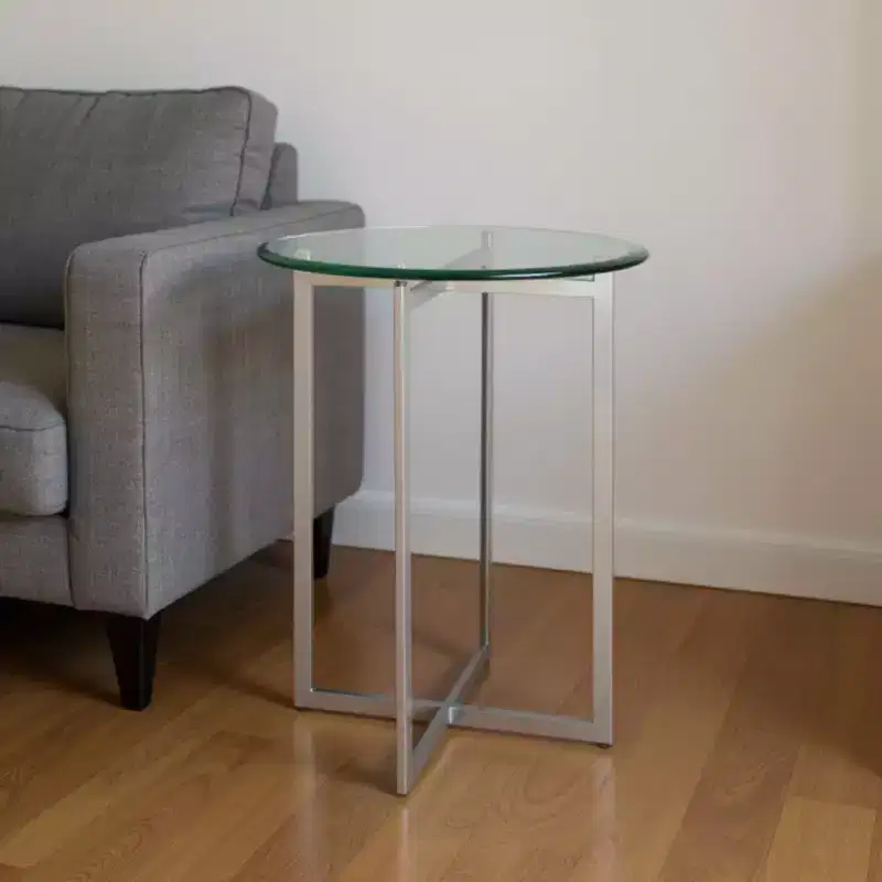HomeRoots 24 Natural Distressed Solid Wood Square End Table